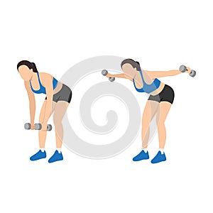 Woman doing Bent over lateral raise exercise