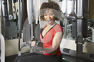 Woman doing bicep excercise