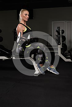 Woman Doing Biceps Exercise With Dumbbells