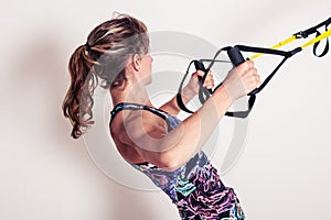 Woman doing bodyweight exercises