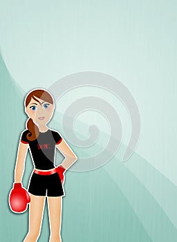 Woman doing boxe photo