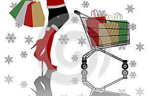 Woman doing christmas shopping