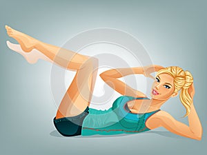 Woman Doing Crunches photo