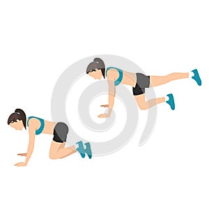 Woman doing donkey kicks exercise