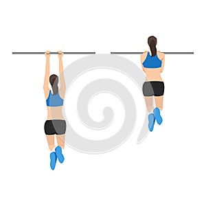 Woman doing exercise. Flat vector illustration