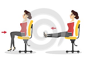 Woman doing exercise sitting on the chair