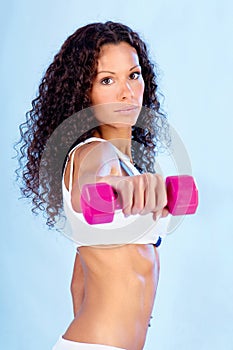 Woman doing fitness exercises