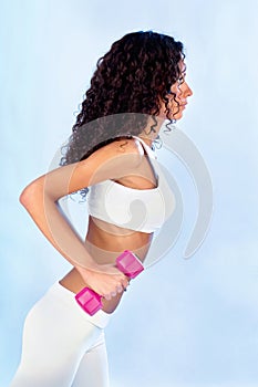 Woman doing fitness exercises