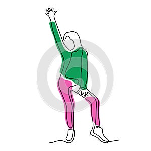 Woman doing fitness exercises vector illustration