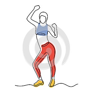 Woman doing fitness exercises vector illustration