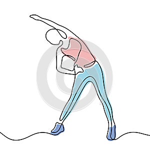 Woman doing fitness exercises vector illustration