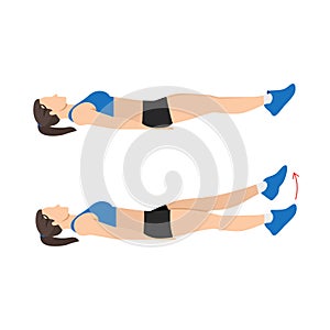 Woman doing Flutter kicks exercise