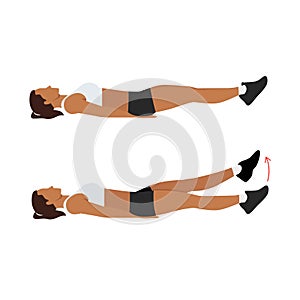 Woman doing Flutter kicks exercise.