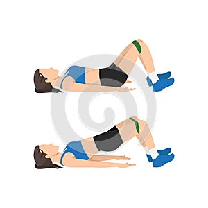 Woman doing Glute bridge resistance exercise.