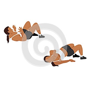 Woman doing Grappling reach back exercise.