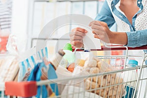 Woman doing grocery shopping