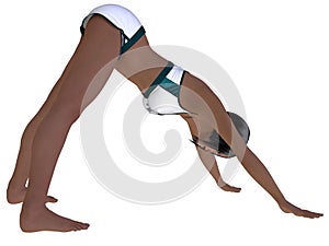 Woman doing gymnastics in gymnastics outfit