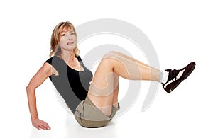 Woman doing leg raise