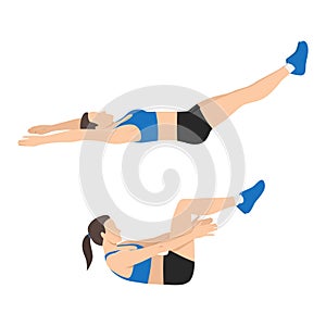 Woman doing Leg Raise and Reach Clap exercise