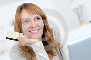 Woman doing on-line shopping
