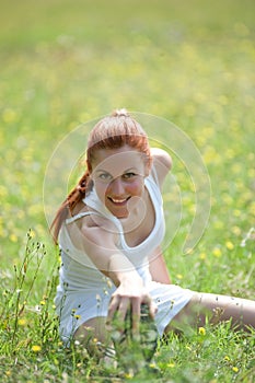 Woman doing physical exercise