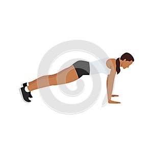 Woman doing plank. abdominals exercise