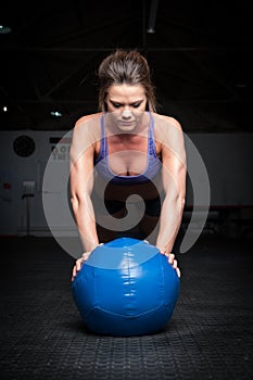 Woman doing plank exercise