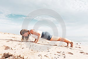 Woman doing the plank pose