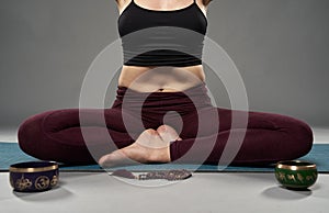 Woman doing pranayama