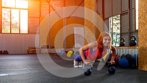 Woman doing push-ups