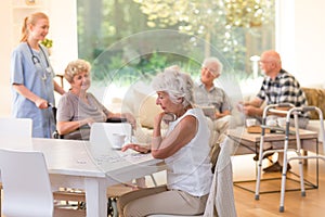 Woman doing puzzles