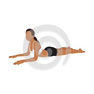 Woman doing salamba bhujangasana sphinx pose exercise