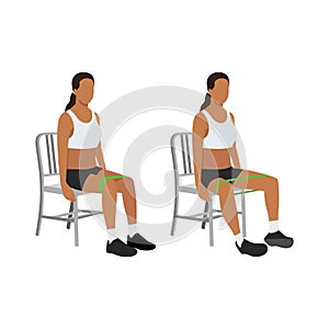 Woman doing Seated abduction exercise.