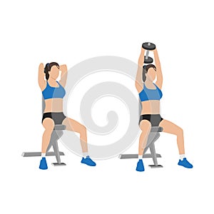 Woman doing Seated exercise. Flat vector photo