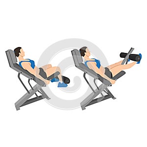 Woman doing seated machine leg extensions exercise