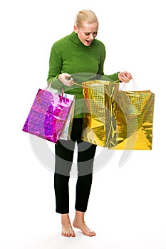 Woman doing shopping for christmas