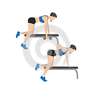 Woman doing Single arm bent over row exercise.