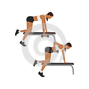 Woman doing Single arm bent over row exercise.