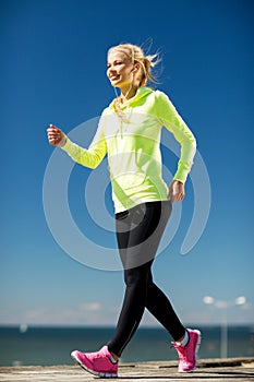 Woman doing sports outdoors