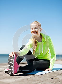 Woman doing sports outdoors