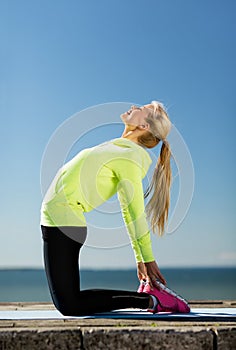 Woman doing sports outdoors