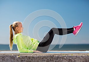 Woman doing sports outdoors