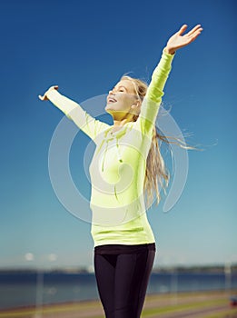 Woman doing sports outdoors