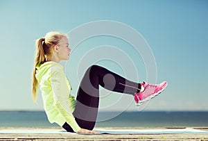 Woman doing sports outdoors