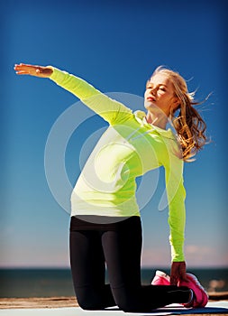 Woman doing sports outdoors