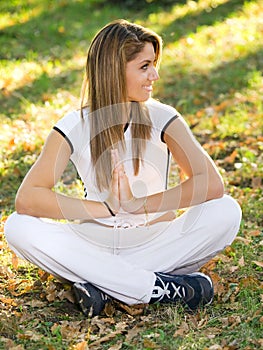 Woman doing sports outdoors