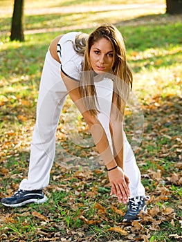 Woman doing sports outdoors