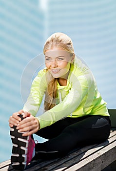 Woman doing sports outdoors