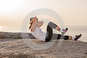 Woman doing sports outdoors