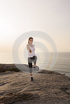 Woman doing sports outdoors